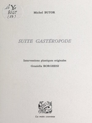 cover image of Suite gastéropode